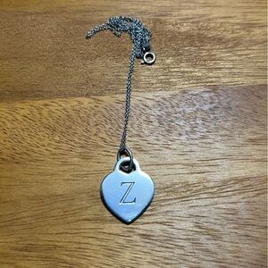 Tiffany and Co Heart Pendant Necklace with Z